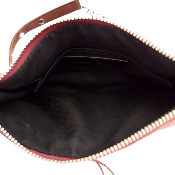 REBECCA MINKOFF Mini Mac suede nubuck leather crossbody bag purse in dark mauve - Picture 7 of 11